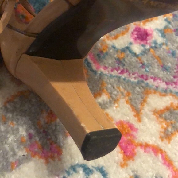 Camel Ankle Tie Heels Enzo Angiolini 6.0 - Picture 7 of 7